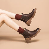 Handgefertigte Designer Stiefeletten Schwarz/Kaffee